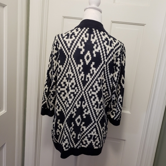 Talbots Diamond Pattern Open Front Cardigan Lightweight size MP - Picture 7 of 8